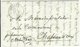 Faltbrief Chexbres - Chaateau - d`oex  1852
